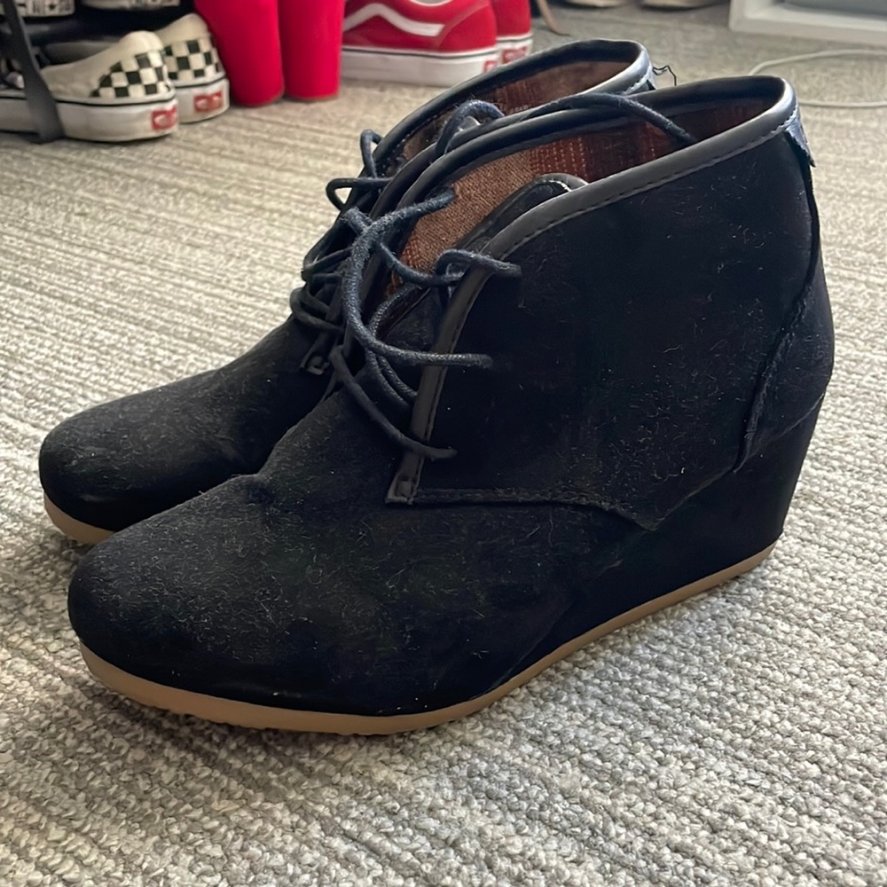 Black suede booties